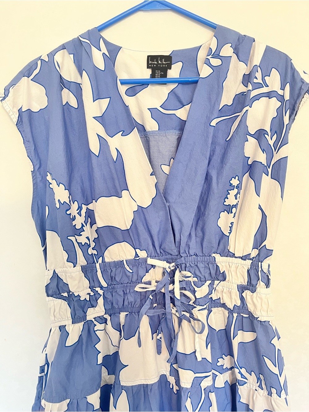 Nicole Miller blue midi dress 🦋 💙 size XL - Picture 5 of 10